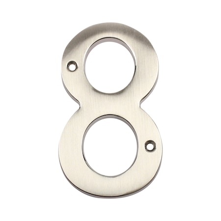 Pamex 4in Heavy Duty House Number # 8 Satin Nickel Finish DD074S8SN